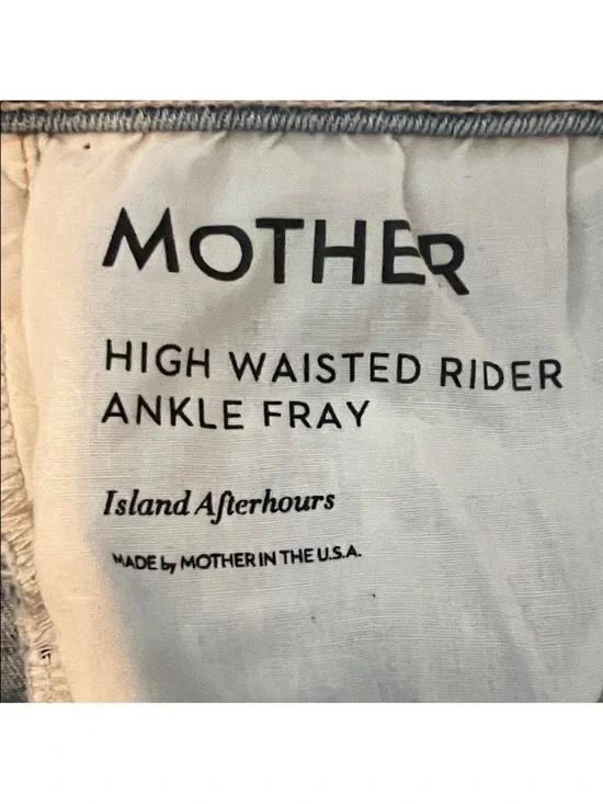 Mother High Waisted Rider Ankle Fray Jeans in Island Afterhours 29 - Picture 3 of 8